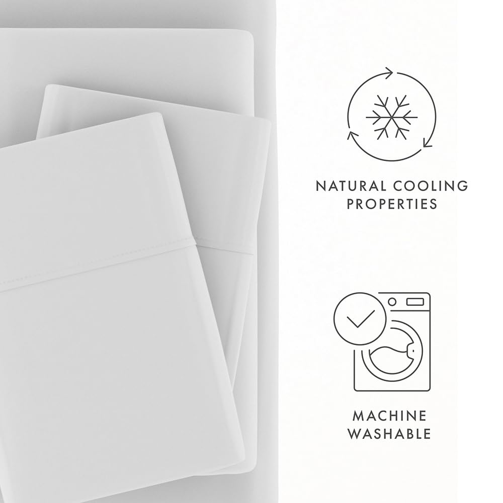 Linen Market - Queen Sheets - Cooling Bed Sheets Set - Deep Pocket Up to 16" - Breathable & Soft Bed Sheets & Pillowcases - Hotel Luxury Silky Soft - Queen Size Bed Sheets Set - 4 Piece, Light Gray