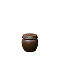 BALWOO Earthenware Onggi Korean Traditional Clay Jar Ceramic Canister/Handmade Food Sauce Storage Container for Tea, Coffee Bean, Salt/Breathing Clay Pot Kimchi Fermentation Crock (3L(0.8 gal))