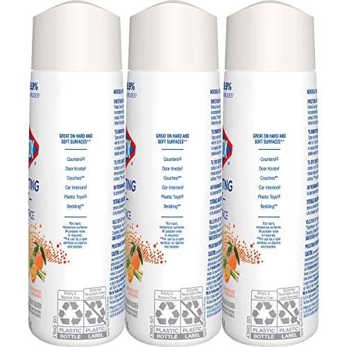 Clorox Disinfecting Mist, Lemongrass Mandarin, Household Essentials, 3 Refills, 16 Fl Oz Each