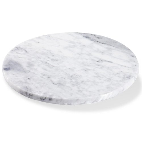 Sinsanye 12" Mable Lazy Susan, 100% Natural Marble Round Tray with Silent Rotating, Kitchen Turntable Storage Turner Revolving Cake Leveler Spinner for Cupcake, Food, Seasoning