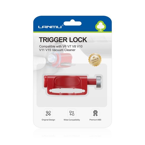 LANMU Trigger Lock Compatible with Dyson V15 V11 V10 V8 V7 V6 Absolute Motorhead Vacuum Cleaner, One-Press Switch for Easy Operation, Finger Pain Relief, Great for Long Cleaning Sessions