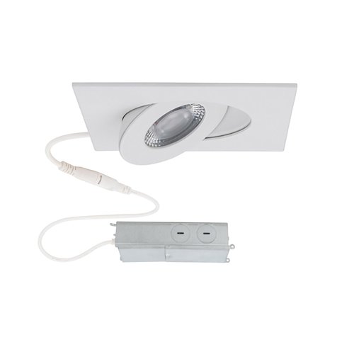 Lotos 2in LED Multiples 1-Light Adjustable Recessed Light 3000K Warm White 6W 530 Lumens IC-Rated Airtight 120V-277V Universal in White