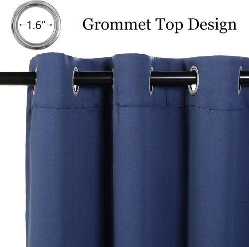 MYSKY HOME Navy Blue Blackout Curtains - 84 Inches Long Grommet Drapes for Living Room & Bedroom | 52 x 84 Inch