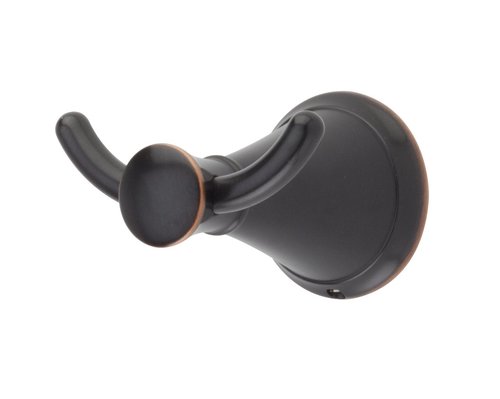 Pfister Saxton Double Hook Bathroom Towel Hook, Wall-Mounted, Screw-In, Tuscan Bronze Finish, BRHGL1Y