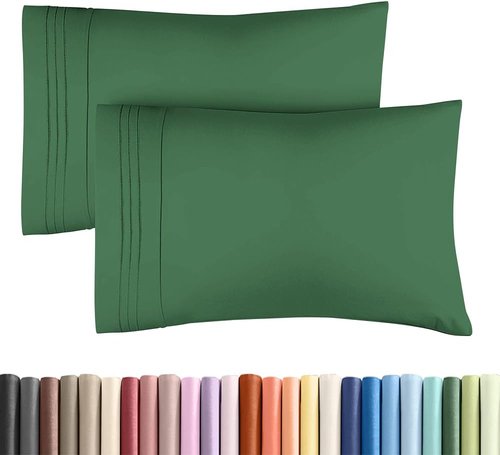 King Standard Pillow Cases by King - Ultra-Soft Hotel Quality, Fade-Free & Wrinkle Resistant - Emerald Green, Set of 2