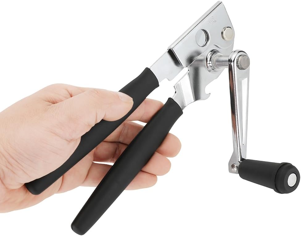 Skiennix Manual Can Opener - Ergonomic Heavy-Duty Design with Soft Handles for Easy Use