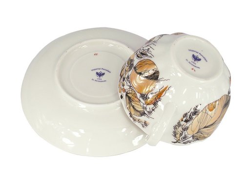 Lomonosov Porcelain Tea Set Cup and Saucer My Garden 2 pc