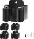 Skiennix Broom Holder Wall Mount - Heavy-Duty Stainless Steel Mop Hanger | 4PCS Garden Tool Organizer (Black)