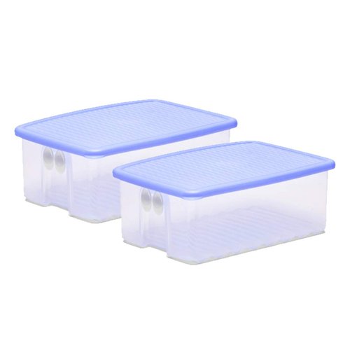 Tupperware Plastic Fruits And Vegetables Storer - 1.6 Litre, 2 Pieces, Blue