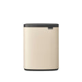 Brabantia Bo Small Lift-Open Trash Can | 3.2 Gal / 12L | Soft Beige | Free Standing Bedroom, Bathroom, Nursery Trash Can, Removable Inner Bucket, Non-Slip Base | +Trash Bags