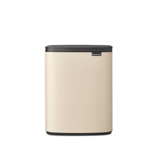 Brabantia Bo Small Lift-Open Trash Can | 3.2 Gal / 12L | Soft Beige | Free Standing Bedroom, Bathroom, Nursery Trash Can, Removable Inner Bucket, Non-Slip Base | +Trash Bags