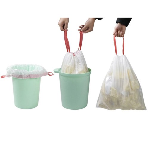 Doryh 7 Gallon White Drawstring Trash Bags, Medium Garbage Bags, 2 Rolls/120 Counts