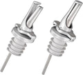 3-in-1 Liquor Pour spout with Built-in Fruit Fly Protection - BPA Free & Dishwasher Safe Hygienic Alcohol Speed Spouts - Also for Olive Oil, Juice, Syrup. Silver 2 Pack