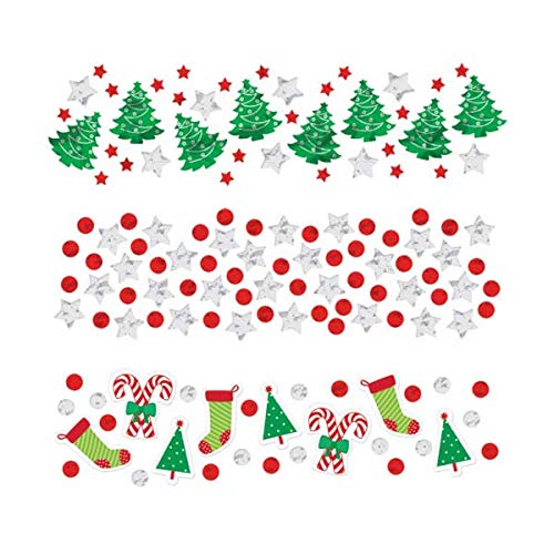 Amscan Christmas Multicolor Paper Confetti - 1.2 oz. (1 Pack) - Perfect for Holiday Party Decorations & Celebrations