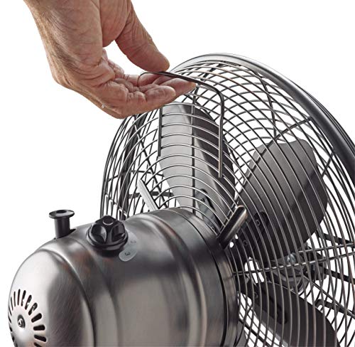 Lasko Oscillating Table Top Fan, Portable, 3 Quiet Speeds, for Bedroom, Kitchen and Office, 17", Bronze, R12210