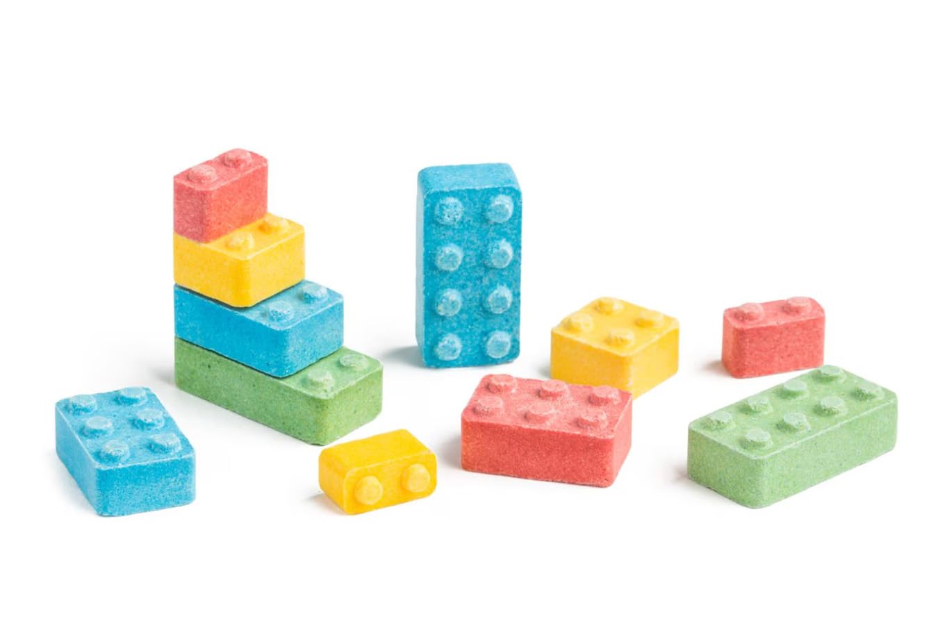 SweetGourmet Candy Blox, Building Block Shaped Candy, Assorted Fruit Flavors, Cherry Lime Blueberry Banana, 2 Pound Bag
