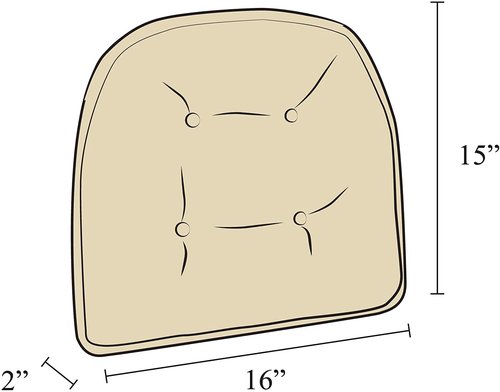 Non-Slip Chair Cushions, Assembled in USA, U-Shaped Skid-Proof Seat Pads for Dining Room, Kitchen, Office, 15"x16"