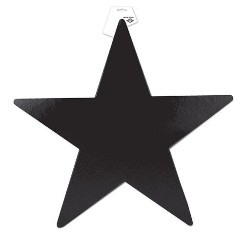 Beistle 24-Pack Foil Black Star Cutouts, Awards Night Party Decorations for Occasions, Celebrations & Events, Star Theme Decor for Wall & Table, 15”