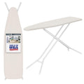 Full Size Ironing Board Made in USA – Beige by Seymour Home Products 4 Heavy-Duty Steel Legs Perforated Top for Steam Includes Cover & Pad Sturdy, Foldable Iron Board for Home & Laundry
