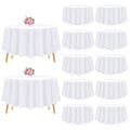 Pesonlook 12 Pack Round Tablecloth White Polyester Table Cloths 90 Inch Washable Fabric Round Table Cover White Tablecloth for Wedding/Party/Banquet