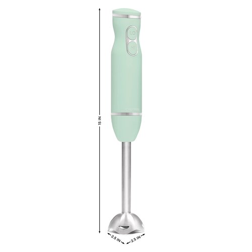 Chefman Immersion Stick Hand Blender with Stainless Steel Blades, Powerful Electric Ice Crushing 2-Speed Control Handheld Food Mixer, Purees, Smoothies, Shakes, Sauces & Soups, Sage