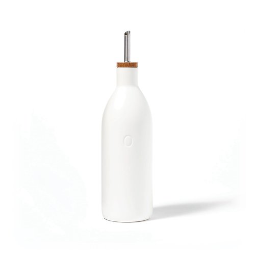 Fox Run White Ceramic Oil Bottle, 17 oz/500 ML Olive Oil Dispenser With Pouring Spout and Cap