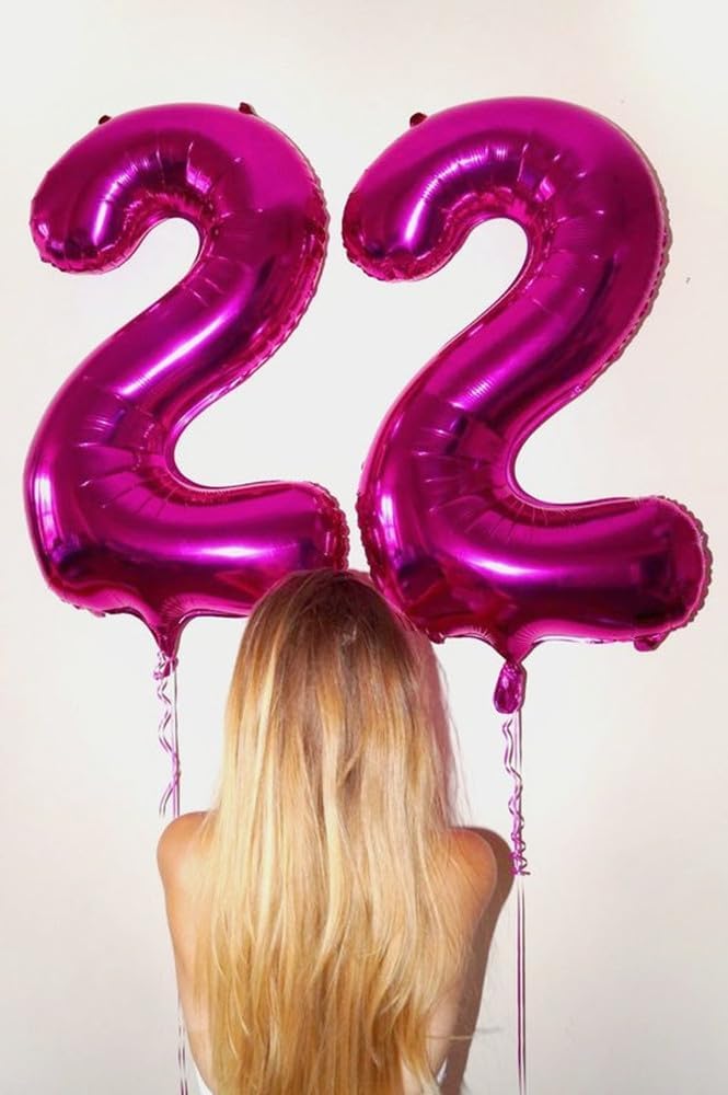 Skiennix 40-Inch Hot Pink Number Balloons - Perfect for 5th Birthday & Wedding Decor | Set of 5
