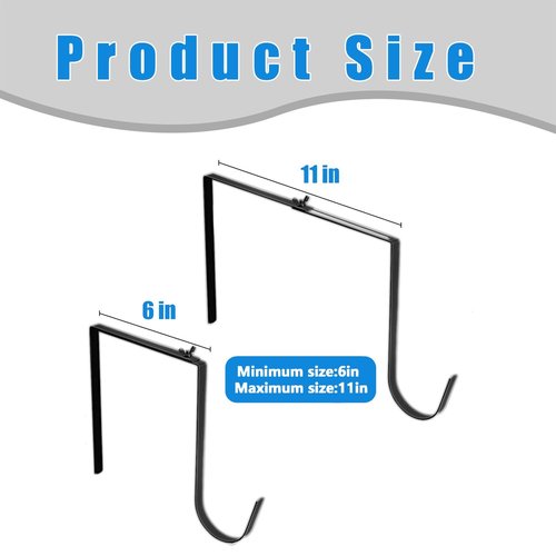 Adjustable Outdoor Light String Hooks for 6-11 inch Concrete Cinder Block Wall and Fences,6 Pcs Metal No Drill String Light Hangers,Outside Hanging Rope Lights Cable Cord Holders Organizer (6-11 in)