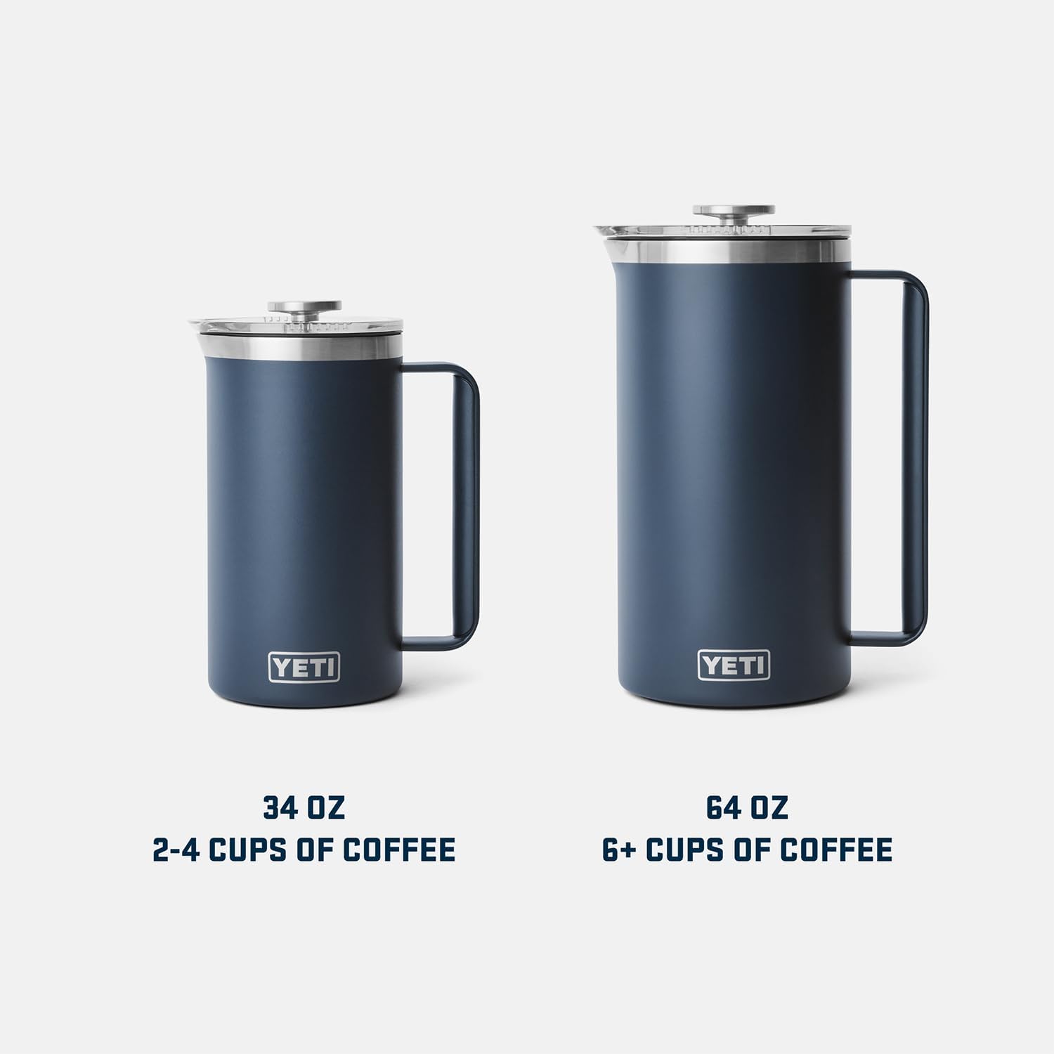 YETI Rambler 64 oz French Press Coffee Maker - Durable Navy Design for Perfect Brews