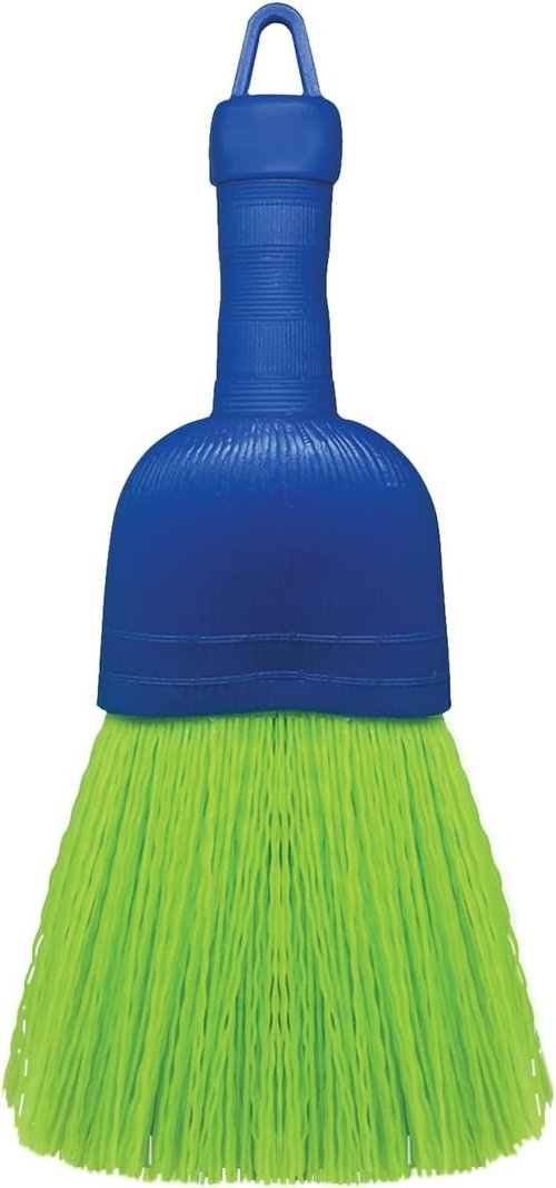 Bodundirect Poly Fiber Mini Broom Whisk Handheld Brush Head with Hang Hole for Outdoor Car Porch Debris Dust Dirt Driveways Sidewalks (1)