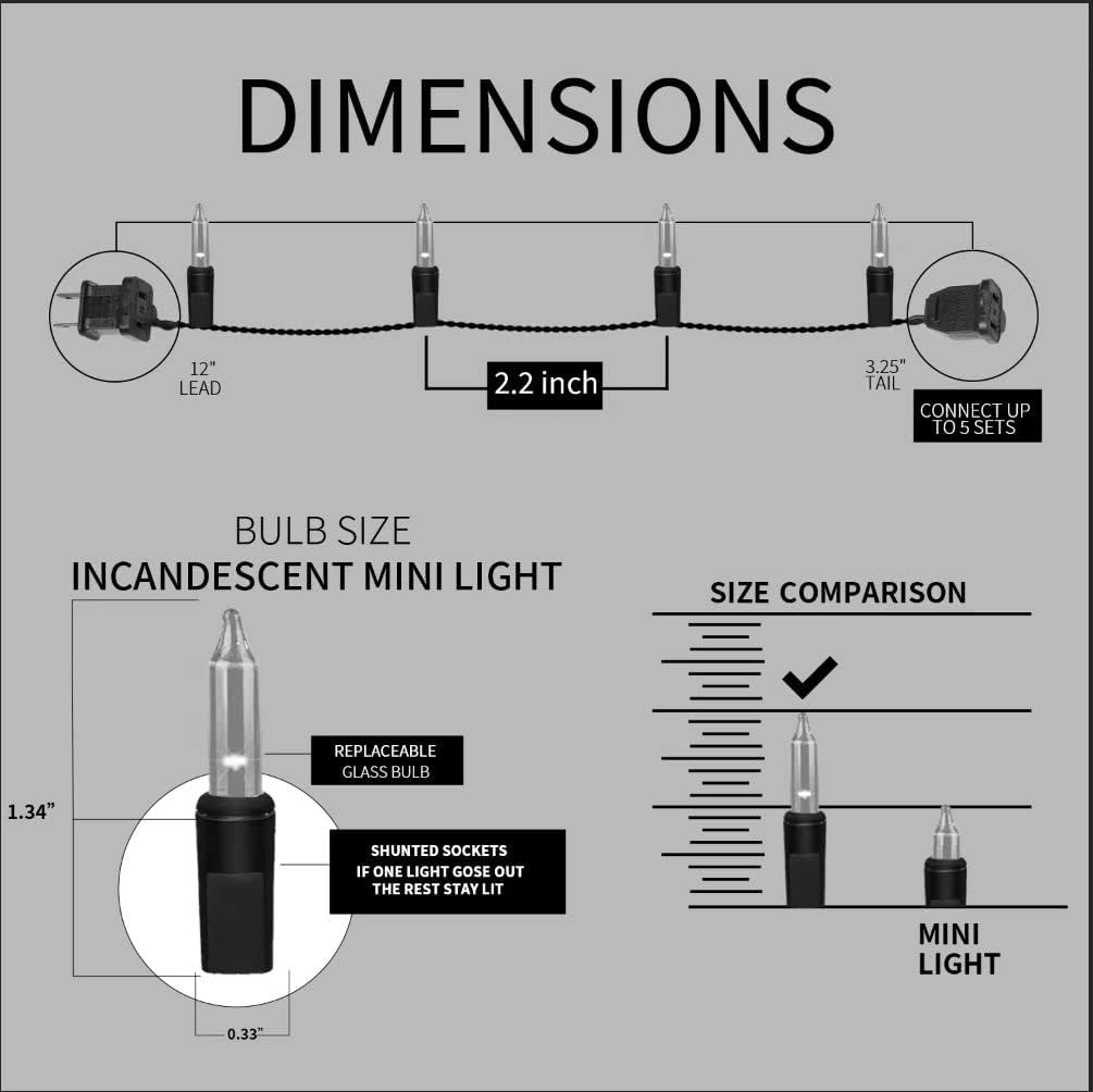 100LIGHTS Multi Extra-Bright Christmas Decorative String Lights - 5.98m Waterproof Mini Set for Home & Garden