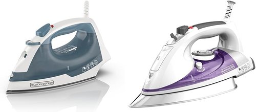 BLACK+DECKER Compact Steam Iron & Professional Iron Bundle - Easy to Use, Efficient Performance