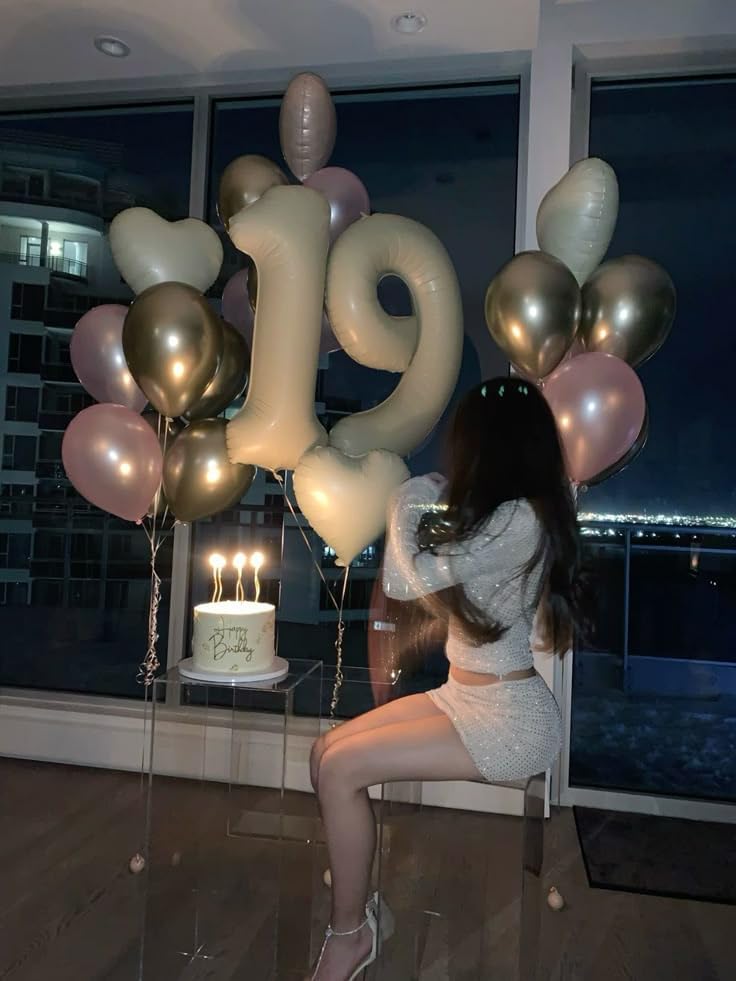 Skiennix 40-Inch Cream Number Balloon - Large 20th Birthday Decorations for Women | Perfect for Weddings & Family Reunions
