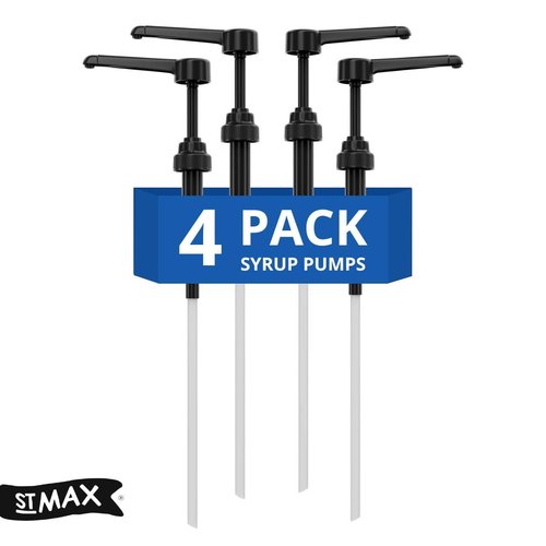 Coffee Syrup Pump Compatible with Torani 24 oz - 25 onces/Monin 1Liter Bottle/Davinci 750ml Bottles - Multipurpose Soap Oil Dispenser Pumps Set of 4 (4 Pack)