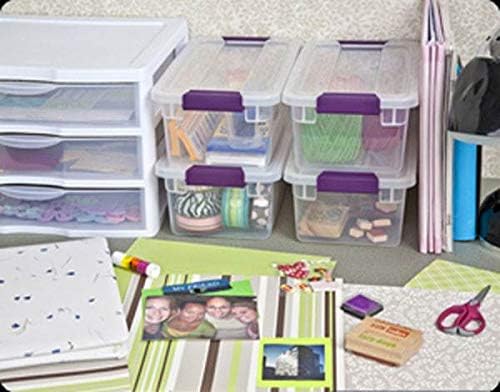 Sterilite 6 Qt ClearView Latch Storage Box - Stackable Plastic Organizer for Shoes | 12-Pack, Clear