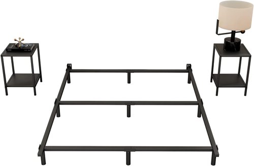Jetonix Metal Bed Frame - Sturdy Heavy-Duty Platform Bed with 9 Legs Support - Black King Size, Easy Assembly