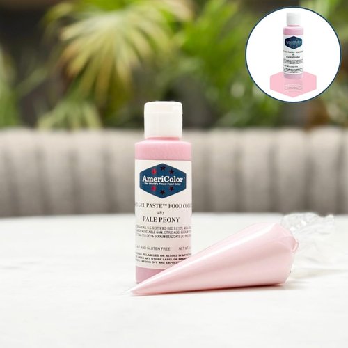 AmeriColor Soft Gel Paste Food Color - Pale Peony, 4.5 Ounce Bottle for Vibrant Baking