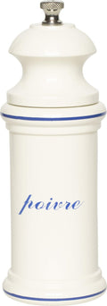 Fletchers' Mill Provencal Pepper Mill, White with Blue "Poivre" - 6 inch