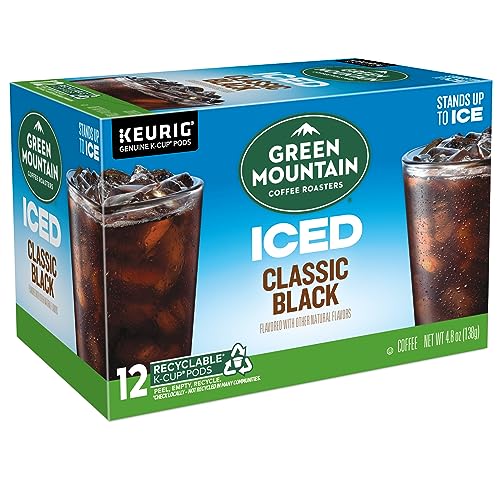 Green Mountain Coffee Roasters ICED Classic Black, Single Serve Keurig K-Cup Pods, Medium Roast Iced Coffee, 72 Count