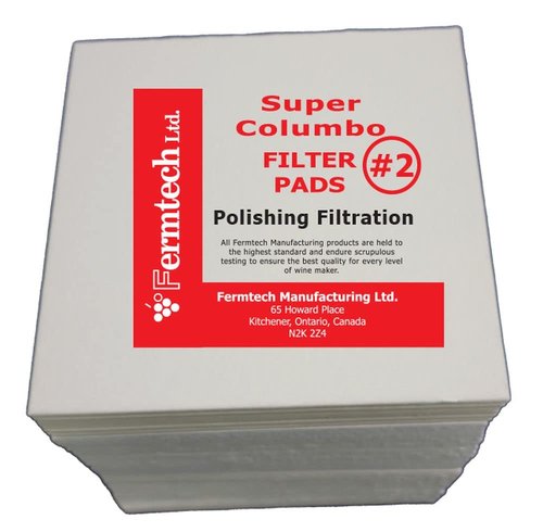 #2 Filter Pads 20 cm x 20cm for 20x20 plate filters. Pads rated at 2 micron. Works with Super Colombo Wine Filters, Plate and Frame Liquid filters. Pack of 60 (#2 Polishing)