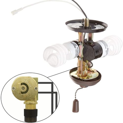 Dotlite Pull Chain Switch Zing Ear ZE-109M, Metal Durable 2 Wire Ceiling Fan Light ON-Off Control Replacement for Hunter Ceiling Fans Wall Lamps Cabinet Light (Bronze)