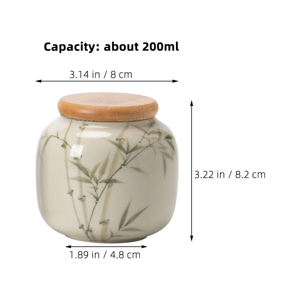 MAGICLULU 2Pcs Ceramic Tea Jars with Airtight Seals Decorative Loose Leaf Tea Containers for Kitchen Storage 3.22X3.14X1.88In Home Use Panda Design