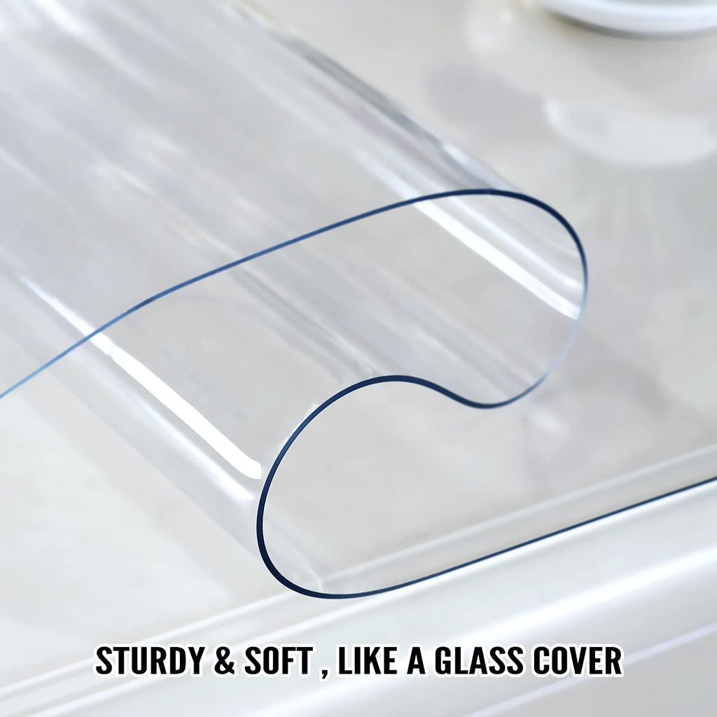 Royhom Clear Table Protector 40 x 62 Inch - 2mm Thick Plastic Table Cover, Clear Table Cover Protector Rectangle, Waterproof PVC Desk Mat for Coffee Table, Writing Desk, Dining Room, Dresser
