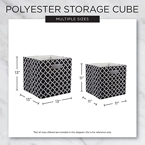DII Collapsible Polyester Storage Cube, Chevron, Teal, Large
