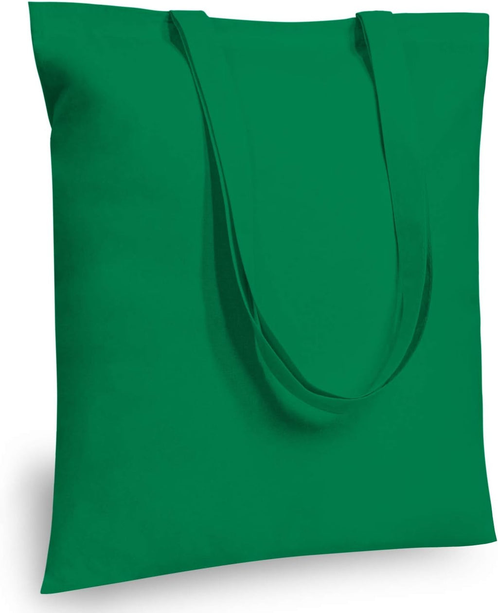 TOPDesign 24-Pack Kelly Green Cotton Tote Bags - Lightweight Reusable Grocery Bags for DIY & Promotions