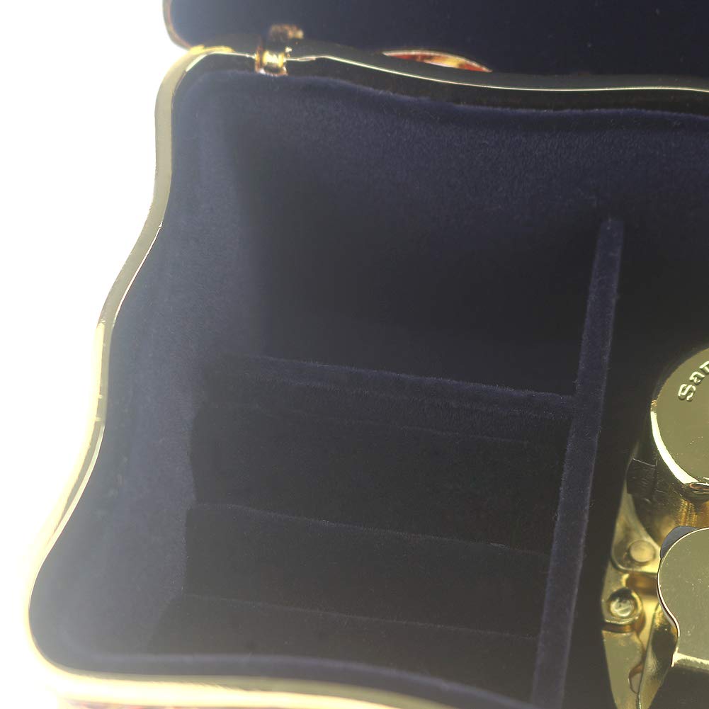 ROSIKING Blue Rectangle Emboss Alloy Metal Music Box Wind Up Antique Jewelry Musical Boxes Christmas Birthday Valentine's Day Gifts Plays Anastasia-Once Upon a December
