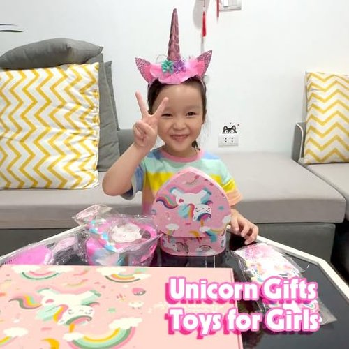 Sii Pikki Unicorn Musical Jewelry Box for Girls | Heart Shaped Toddler Music Box Toys | You Are My Sunshine Ring Tone Melody | Birthday Christmas & Valentines Gifts for Girls Kids