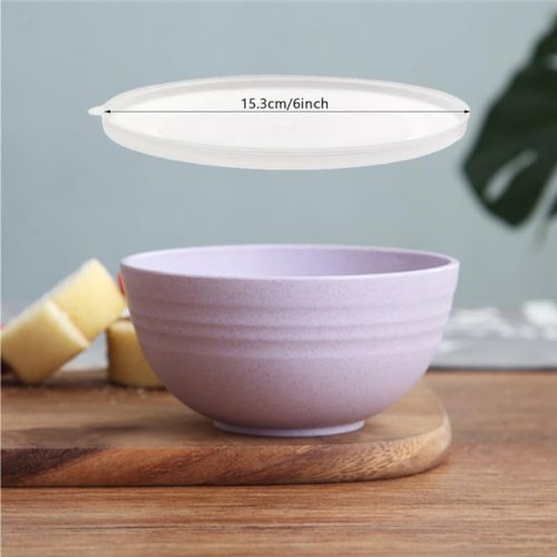 falichchch 10 Pack Unbreakable Wheat Straw Bowls with Lid, 26 OZ Cereal Bowls for Kitchen, Dishwasher Safe Soup and Salad Bowls, Reusable microwave bowl for Ice Cream,Snack and Fruits
