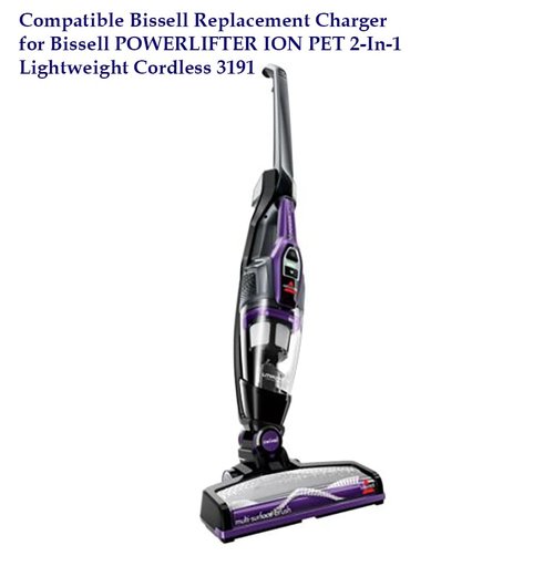 Replacement Charger for Bissell Powerlifter ION PET 2-in-1 Lightweight Cordless 3191 3191C Lithium-ion Battery 14v 800mA 2-in-1 Cordless Stick Vacuum E-Tek ZD12D140080US