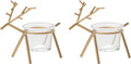 Cabilock Christmas Reindeer Tealight Candle Holders - Elegant Glass Deer Stands for Festive Home Decor